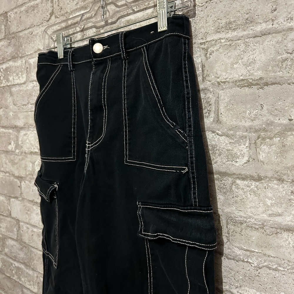 Black Denim Cargo Jeans - Picture 6 of 12